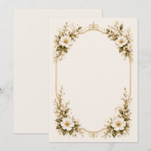 Elegant vintage floral frame with botanical border invitation