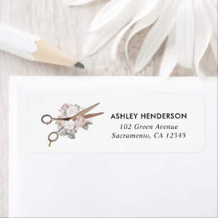Elegant Vintage Floral Hairstylist Return Address Return Address Label