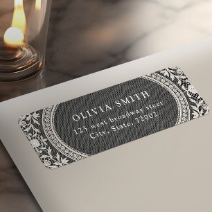 Elegant Vintage Floral Lace Frame Return Address Label
