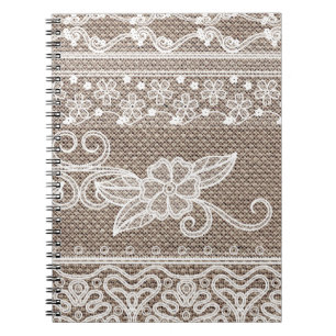 Elegant Vintage Floral Lace Notebook