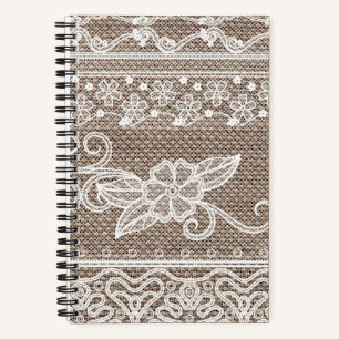 Elegant Vintage Floral Lace Notebook