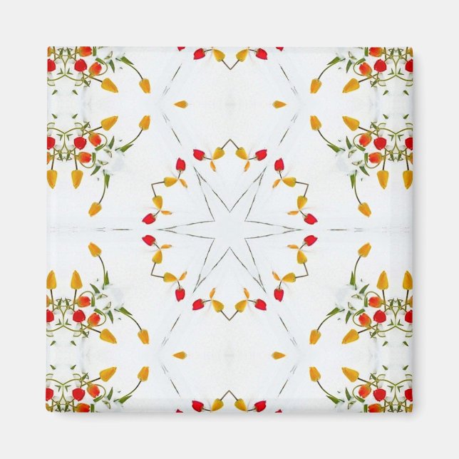 Elegant Vintage Floral Magnet (Front)