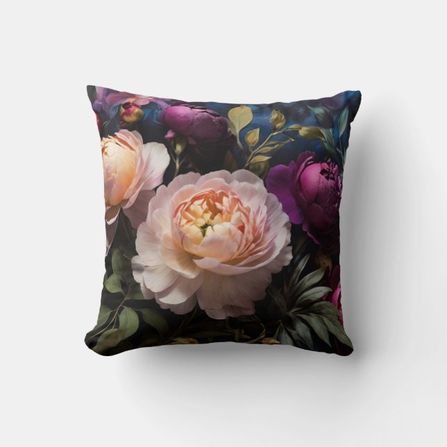 Elegant vintage floral painting cushion (Front)