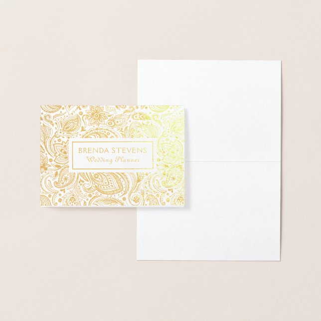 Elegant vintage floral paisley foil card (Display)