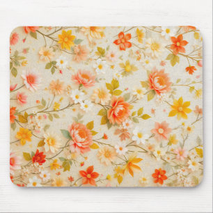 Elegant Vintage Floral Pattern design Mouse Pad