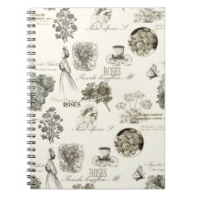 Elegant vintage floral pattern notebook