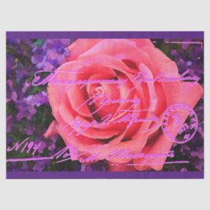 Elegant Vintage Floral Postcard Tissue Paper