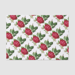 Elegant Vintage Floral Red Rose Tissue Paper