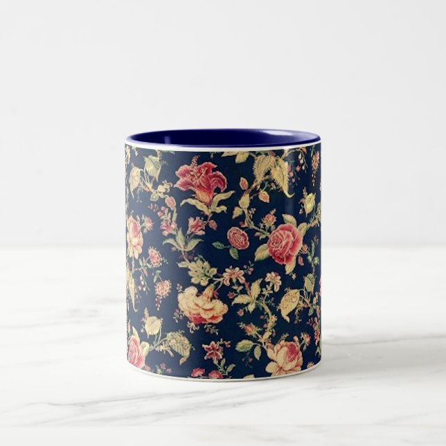 Elegant VIntage Floral Rose Mug (Center)