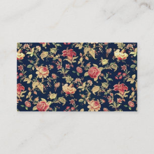 Elegant Vintage Floral Rose Pattern Template Business Card