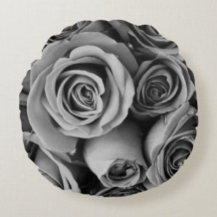 Elegant Vintage Floral Rose Victorian Shabby Chic Round Cushion