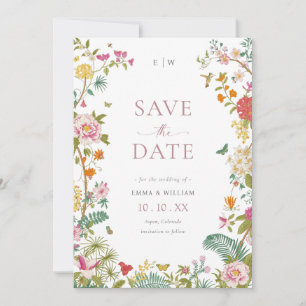 Elegant Vintage Floral Save The Date