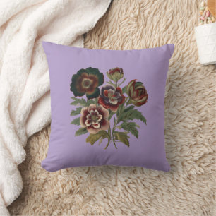 Elegant Vintage Floral Throw Pillow for Her Home D