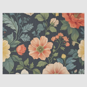 Elegant Vintage Floral Throw Pillow Tissue Paper