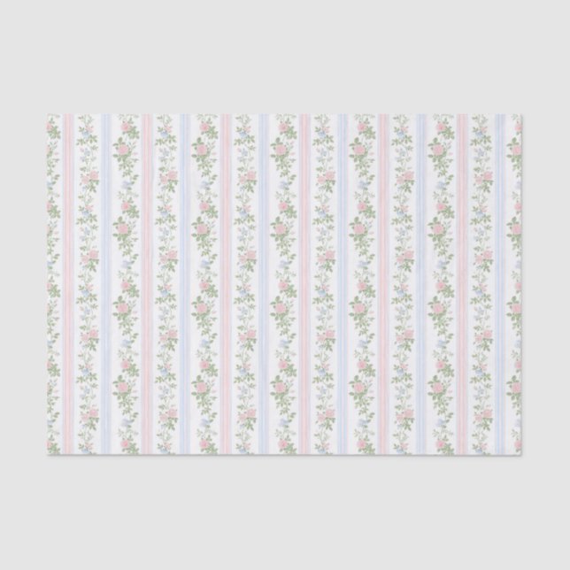 Elegant Vintage Floral Tissue Paper (Front)