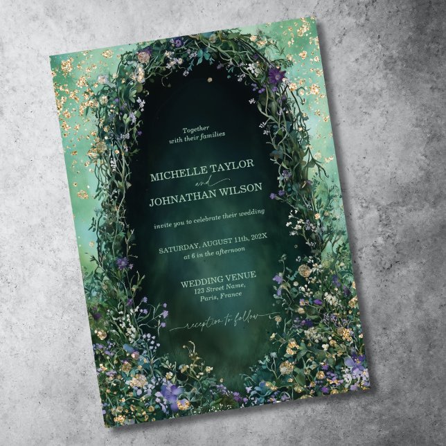 Elegant Vintage Floral Victorian Enchanted Forest Invitation (Creator Uploaded)
