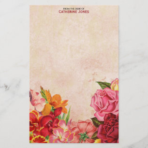 Elegant Vintage Floral   Vintage Paper   Colourful