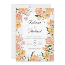 Elegant Vintage Floral Wedding Invitation 