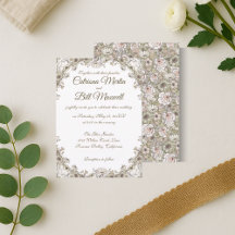 Elegant & Vintage Floral Wedding Invitation