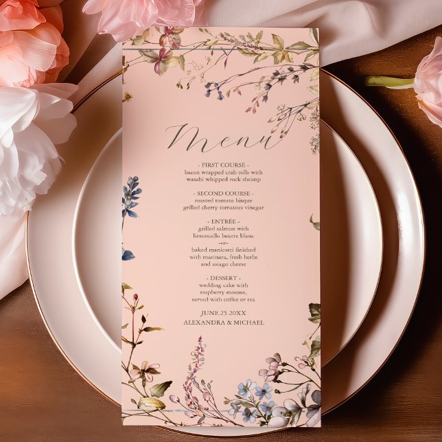 Elegant Vintage Floral Wedding Menu (Creator Uploaded)