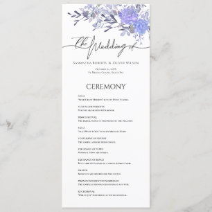 Elegant Vintage Floral Wedding Program 