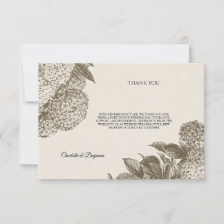 Elegant Vintage Floral Wedding Thank You Card