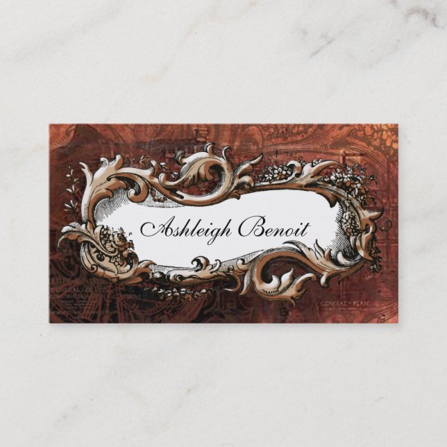 Elegant Vintage Frame Steampunk Business Card (Front)