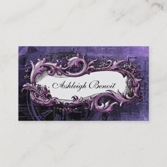 Elegant Vintage Frame Steampunk Business Card (Front)