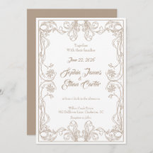 Elegant Vintage Frame Wedding Invitation