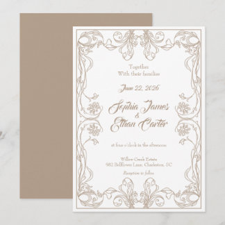Elegant Vintage Frame Wedding Invitation