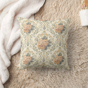 Elegant Vintage French Engraved Floral Pattern Cushion