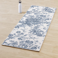 Elegant Vintage French Engraved Floral Toile-Blue