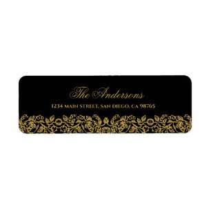 Elegant Vintage French Gold Floral  Return Address Label