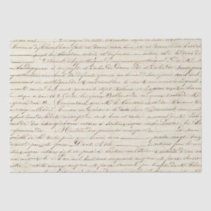 Elegant Vintage French Handwritten Letter Script Tissue Paper