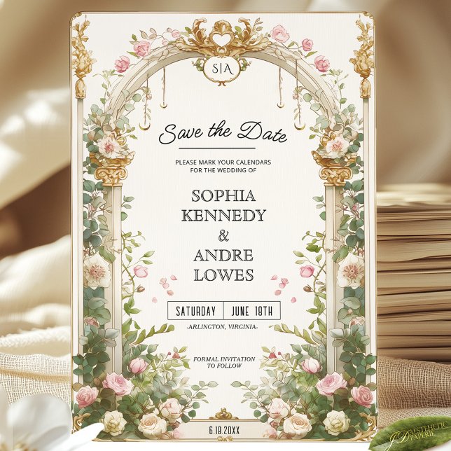Elegant Vintage Garden Wedding Save the Date Card (Creator Uploaded)