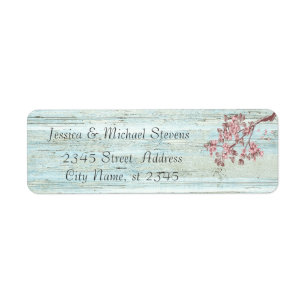 Elegant vintage gentle wedding cherry tree brunch return address label