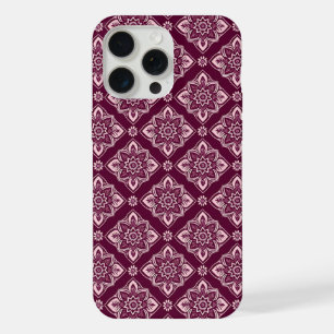 Elegant Vintage Geometric Floral Pattern iPhone 15 Pro Max Case