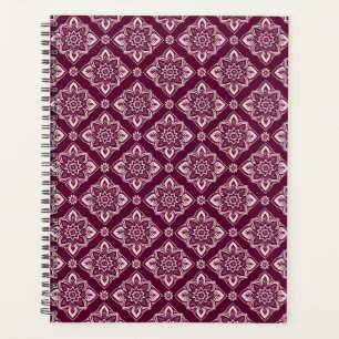 Elegant Vintage Geometric Floral Pattern Planner