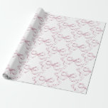 Elegant Vintage Girly Preppy Bows Pink Toile Wrapping Paper<br><div class="desc">Vintage illustration of a bow tie made into pattern in pink tones,  traditional and classic yet trendy and preppy aesthetic,  for birthdays,  bachelorette,  pink Christmas,  bridal shower,  baby shower and many other occasions.</div>