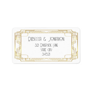 Elegant Vintage Gold Art Deco Return Address Label