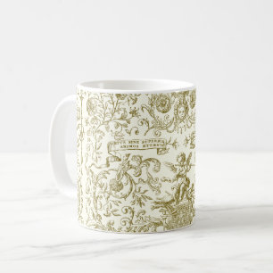 Elegant Vintage Gold Beige Baroque Floral  Coffee Mug