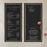Elegant Vintage Gold Border Black Price List Menu<br><div class="desc">Vintage design with beautiful gold vintage style border.</div>