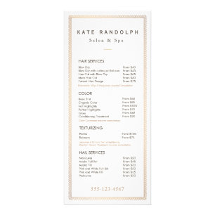 Elegant Vintage Gold Border Price List Menu
