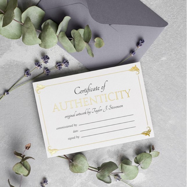 Elegant Vintage Gold Certificate of Authenticity (Creator Uploaded)