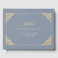 Elegant Vintage Gold Dusty Blue Muslim Wedding