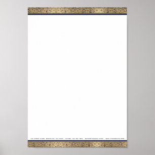 Elegant Vintage Gold Floral A4 Letterhead Download Poster
