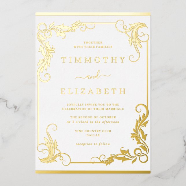 Elegant Vintage Gold Wedding (Front)