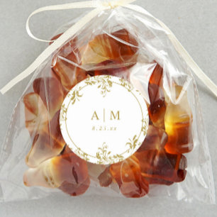 Elegant Vintage Gold Wedding Favour Labels
