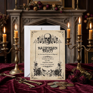 Elegant Vintage Gothic Halloween Party Invitation
