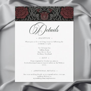 Elegant Vintage Gothic Moody Botanical Wedding Enclosure Card